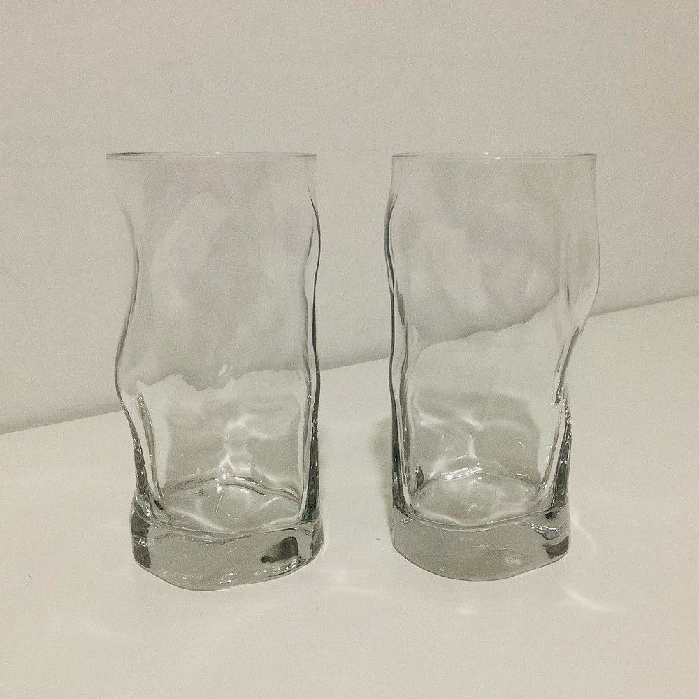 Bormioli Rocco Sorgente 15.5 oz. 2 Wavy Clear Glass Tumbler  🥛